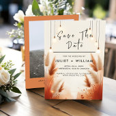 Rustieke Boho herfst Ombre bruine bruiloft Save The Date