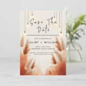 Rustieke Boho herfst Ombre bruine bruiloft Save The Date (Staand voorkant)