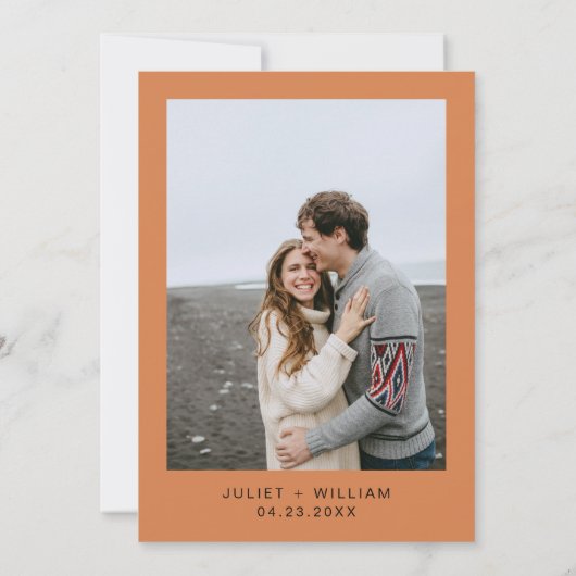 Rustieke Boho herfst Ombre bruine bruiloft Save The Date (Achterkant)