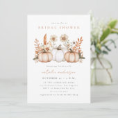 Rustieke Boho Herfst Pompoen Bruidsfeest Kaart (Staand voorkant)