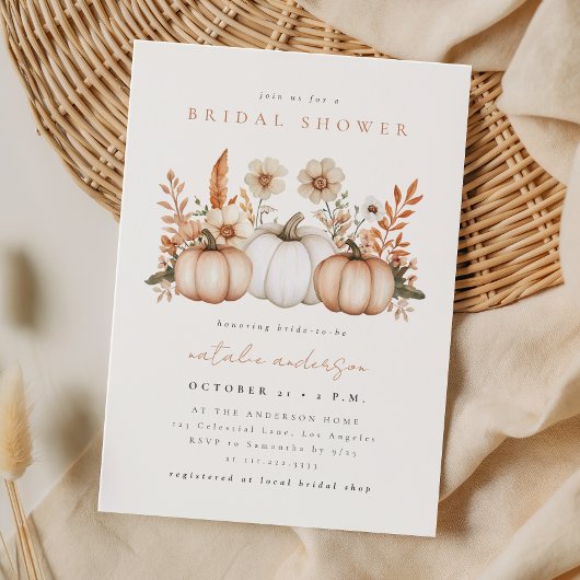 Rustieke Boho Herfst Pompoen Bruidsfeest Kaart