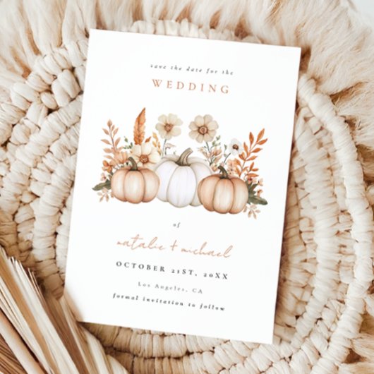 Rustieke Boho Herfst Pompoen Bruiloft Save The Date