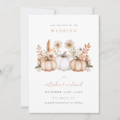 Rustieke Boho Herfst Pompoen Bruiloft Save The Date (Voorkant)