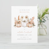 Rustieke Boho Herfst Pompoen Bruiloft Save The Date (Staand voorkant)