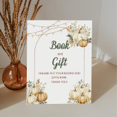 Rustieke Boho herfst Waterverf pompoen Reclamebord Met Voetstuk