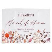 Rustieke Boho Herfst Wilde Bloemen Bruidsmeisje Tr Groot Cadeauzakje (Voorkant)