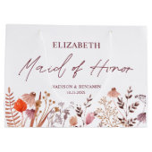 Rustieke Boho Herfst Wilde Bloemen Bruidsmeisje Tr Groot Cadeauzakje (Achterkant)