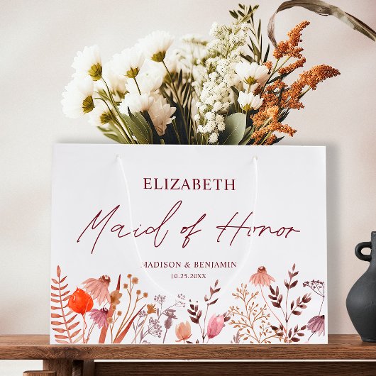 Rustieke Boho Herfst Wilde Bloemen Bruidsmeisje Tr Groot Cadeauzakje