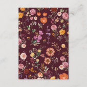 Rustieke Boho Herfst Wildflower Garden Wedding Det Informatiekaartje (Achterkant)