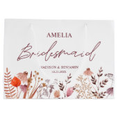 Rustieke Boho Herfst Wildflowers Bruidsmeisje brui Groot Cadeauzakje (Achterkant)