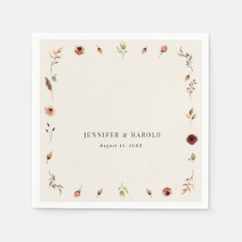 Rustieke Boho Herfst Wildflowers Huwelijk of Verlo Servet