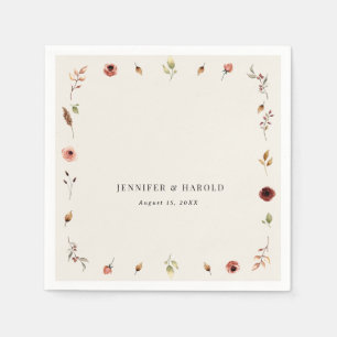 Rustieke Boho Herfst Wildflowers Huwelijk of Verlo Servet