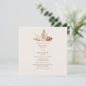 Rustieke Boho Herfstbloemen Buiten Trouwen Kaart (Staand voorkant)