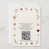 Rustieke Boho Herten Gewei Elegante QR Code Trouwd Kaart (Achterkant)