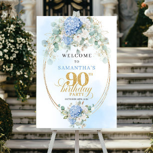 Rustieke Boho Hydrangea's Goud 90ste Verjaardag We Poster
