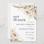 Rustieke Boho Ivoor Bloemen Huwelijk Save The Date Kaart (Voorkant)