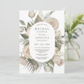 Rustieke Boho Ivoor Rozen Salie Groene Bruidsdouch Kaart (Staand voorkant)