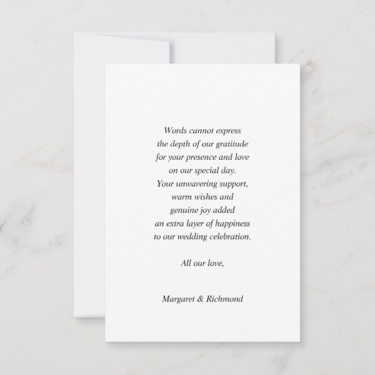 Rustieke Boho Ivory Floral Wedding Dank u Bedankkaart (Achterkant)