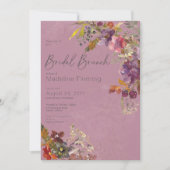 Rustieke Boho Jewel Tone Plum Bloemen Bruidsbrunch Kaart (Voorkant)