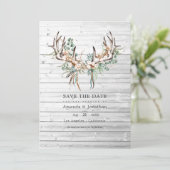 Rustieke Boho-katoen en Eucalyptus Boheemse Trouw Save The Date (Staand voorkant)