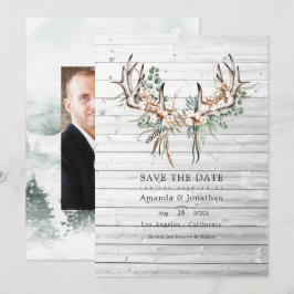 Rustieke Boho Katoen en Eucalyptus Boheemse Trouwd Save The Date