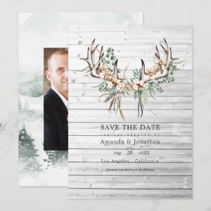 Rustieke Boho Katoen en Eucalyptus Boheemse Trouwd Save The Date