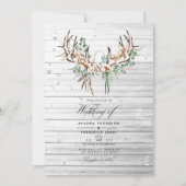 Rustieke Boho Katoen en Eucalyptus Boho Bruiloft Kaart (Voorkant)