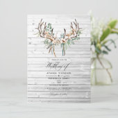 Rustieke Boho Katoen en Eucalyptus Boho Bruiloft Kaart (Staand voorkant)