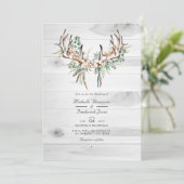Rustieke Boho Katoen en Eucalyptus QR Code Trouwen Kaart (Staand voorkant)
