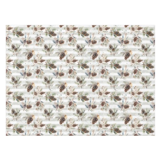 Rustieke Boho Kerst Pijnboom Boerderij Stijl Patro Tafelkleed (Voorkant (Horizontaal))