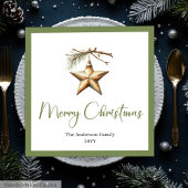 Rustieke Boho Kerst Scene Waterverf Eettafel Servet