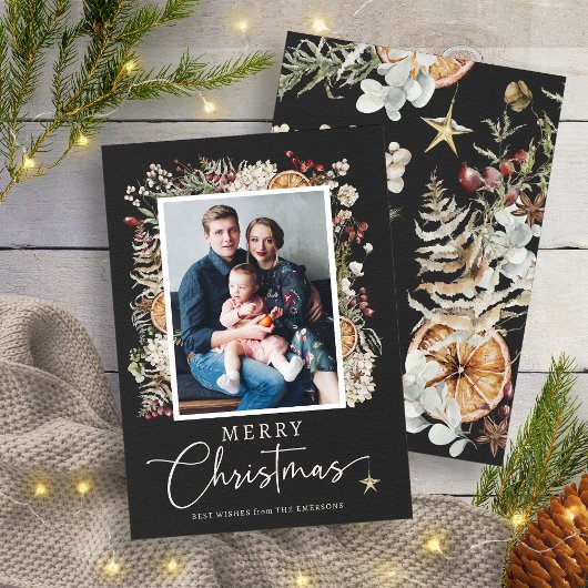 Rustieke Boho Kerstmis Feestdagenkaart