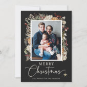 Rustieke Boho Kerstmis Feestdagenkaart (Voorkant)