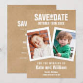 Rustieke Boho Kinderfoto's Bewaar de Datum Save The Date (Voorkant / Achterkant)