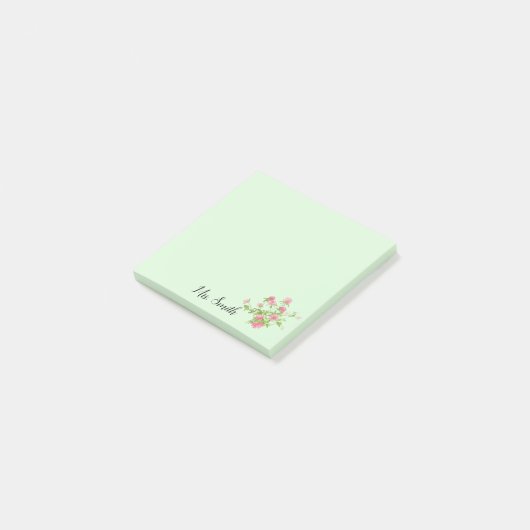 Rustieke boho Klaver bloemenboeket monogram Post-it® Notes (Schuin)