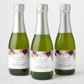 Rustieke Boho Kleurrijke Bloemen Bruidsmeisje Voor Sparkling Wijnetiket (Flessen)