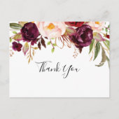 Rustieke Boho Kleurrijke Bloemen Dank u Briefkaart (Voorkant)