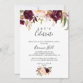 Rustieke Boho Kleurrijke Bloemen Laten we feest vi Kaart (Voorkant)