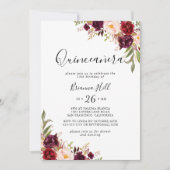 Rustieke Boho Kleurrijke Bloemen Quinceañera Kaart (Voorkant)