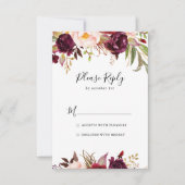 Rustieke Boho Kleurrijke Bloemen RSVP Kaartje (Voorkant)