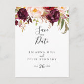 Rustieke Boho Kleurrijke Bloemen Save the Date Briefkaart (Voorkant)