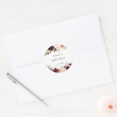 Rustieke Boho Kleurrijke Bloemige Bruidsfeest Favo Ronde Sticker (Envelop)