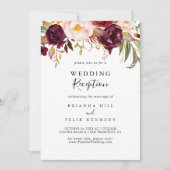 Rustieke Boho Kleurrijke Bloemige Trouwreceptie Kaart (Voorkant)