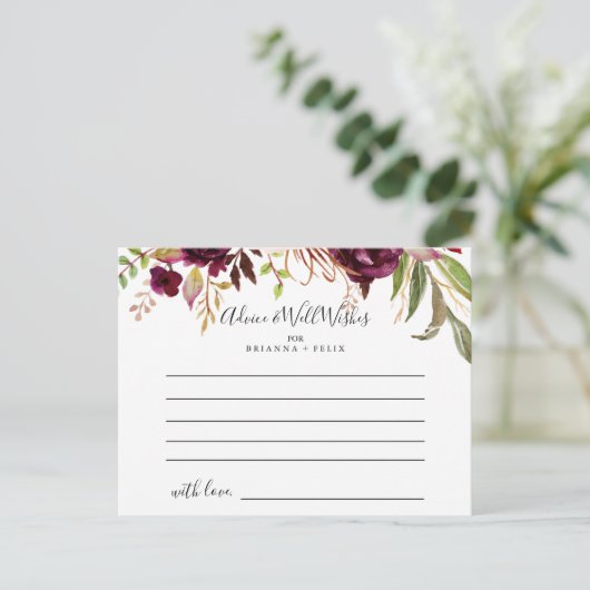 Rustieke Boho Kleurrijke Floral bruiloft advies Ka Briefkaart (Staand voorkant)