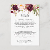 Rustieke Boho Kleurrijke Floral bruiloft Details Informatiekaartje (Voorkant)