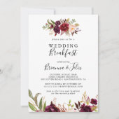 Rustieke Boho Kleurrijke Floral bruiloft ontbijt Kaart (Voorkant)