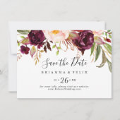 Rustieke Boho Kleurrijke Floral Horizontale Bruilo Save The Date (Voorkant)