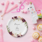 Rustieke Boho Kleurrijke Floral Wedding Cake Papieren Bordje (Feest)