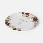 Rustieke Boho Kleurrijke Floral Wedding Cake Papieren Bordje (Gekanteld)