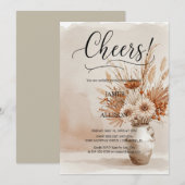 Rustieke Boho Klinkt Neutrale Bloemen Uitnodiging (Voorkant / Achterkant)